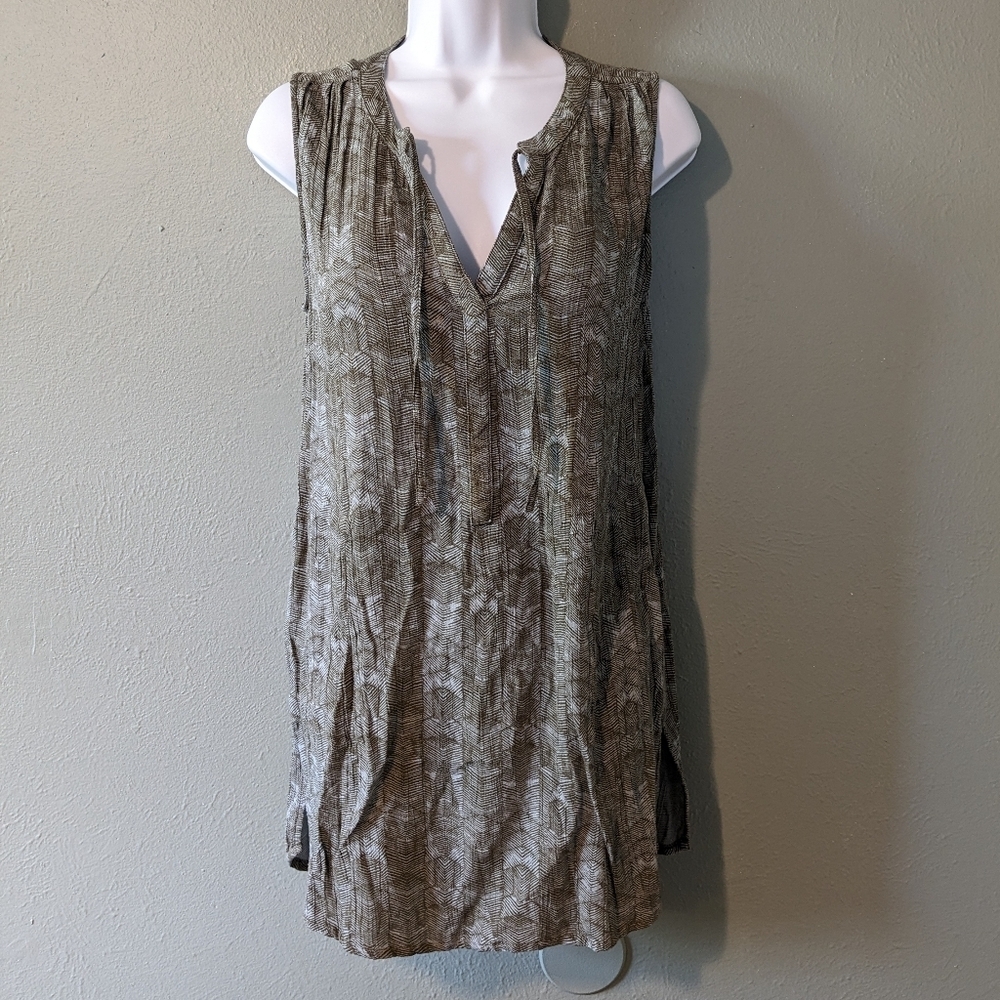 PRANA Sleeveless Long Blouse Printed Tunic Tank Top Size S